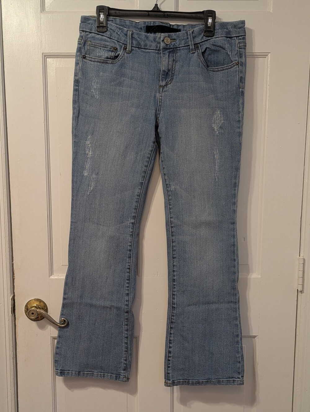 Refuge Vintage Y2K Light Wash Distressed Denim Bootcut Low Rise Jeans